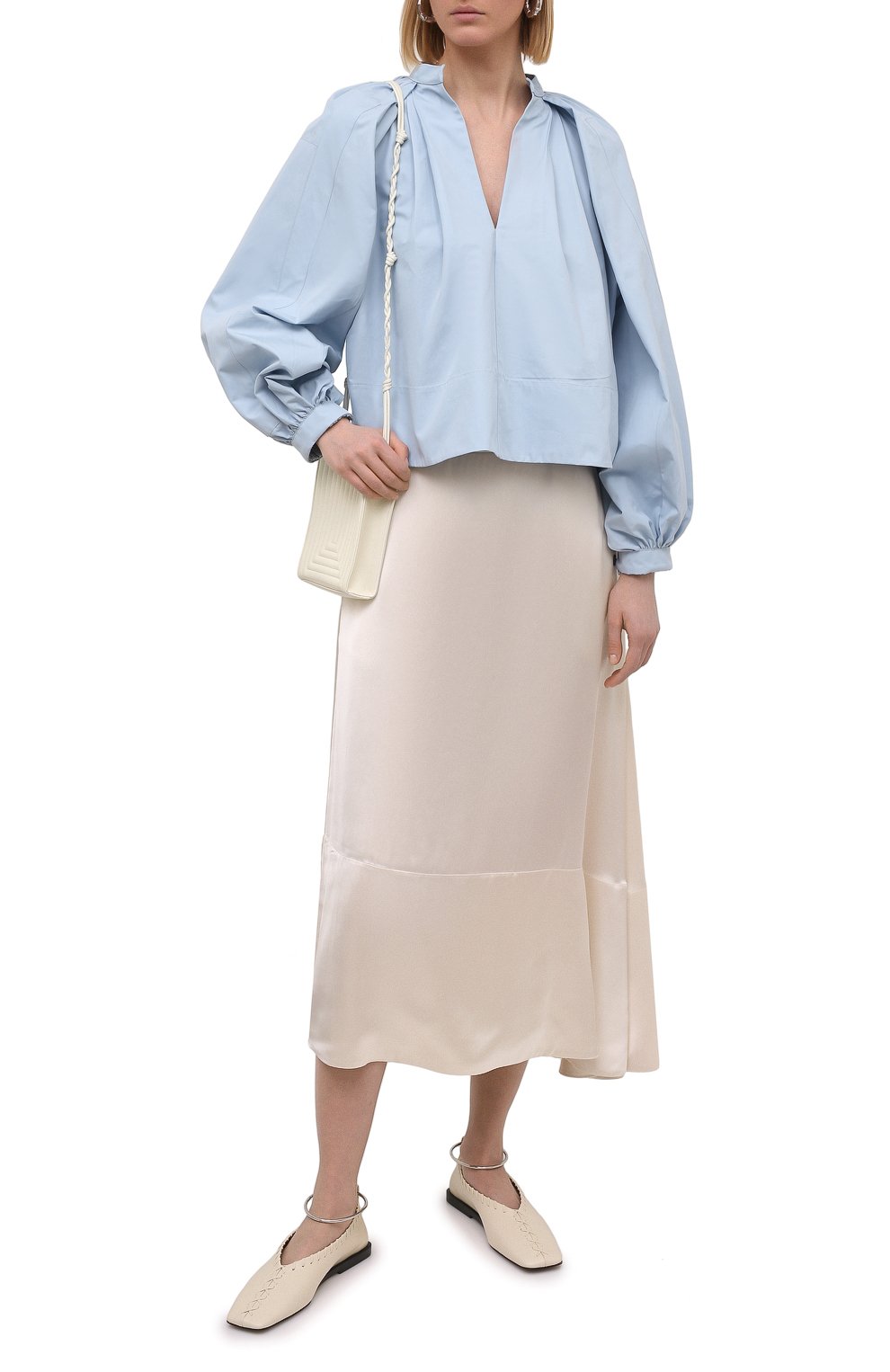 Хлопковая блузка JIL SANDER, арт. JSPS561306-WS244200, фото 2