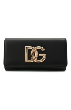 Женский клатч dg millennials DOLCE & GABBANA черного цвета, арт. BB7082/AW576 | Фото 1 (Материал: Натуральная кожа; Материал сплава: Проставлено; Женское Кросс-КТ: Клатч-клатчи; Ремень/цепочка: На ремешке; Драгоценные камни: Проставлено; Размер: small)