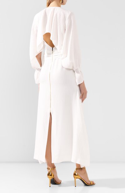 Шелковое платье ROLAND MOURET белого цвета по цене 232000 руб., арт. SS20/S0898/F0410, фото 4 Шелковое платье ROLAND MOURET, арт. SS20/S0898/F0410, фото 4