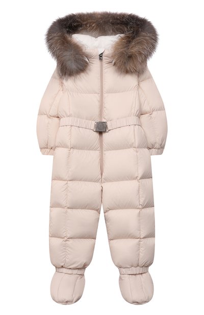 Пуховый комбинезон с мехом MONCLER, арт. G2-951-1G506-02-53079/9-12M, фото 1