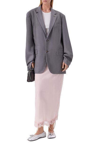 Кожаные балетки numeric MM6 серебряного цвета по цене 69950 руб., арт. S59WZ0106/P7703, фото 3 Кожаные балетки numeric MM6, арт. S59WZ0106/P7703, фото 3