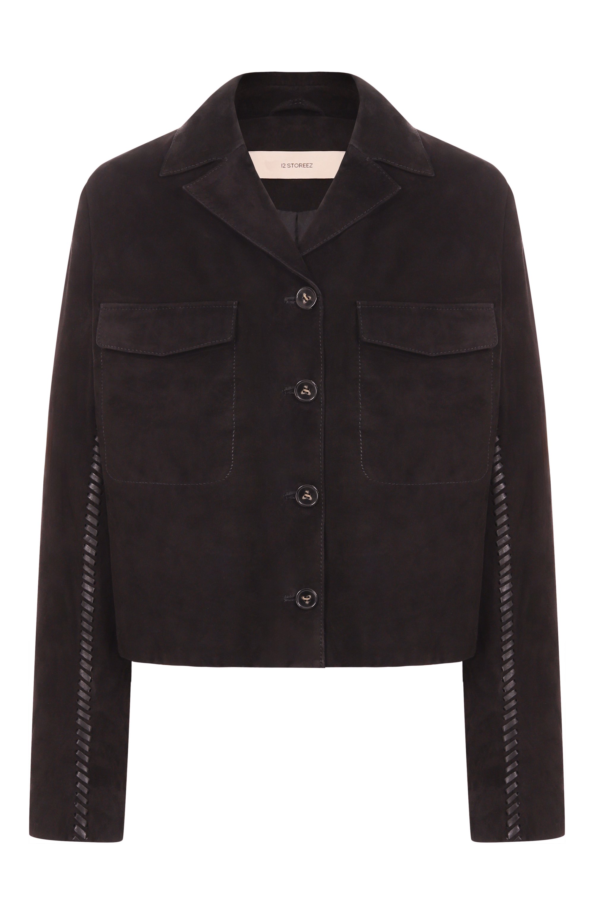 Замшевый жакет 12 STOREEZ черного цвета по цене 100000 руб., арт. 130720, фото 1 Замшевый жакет 12 STOREEZ, арт. 130720, фото 1