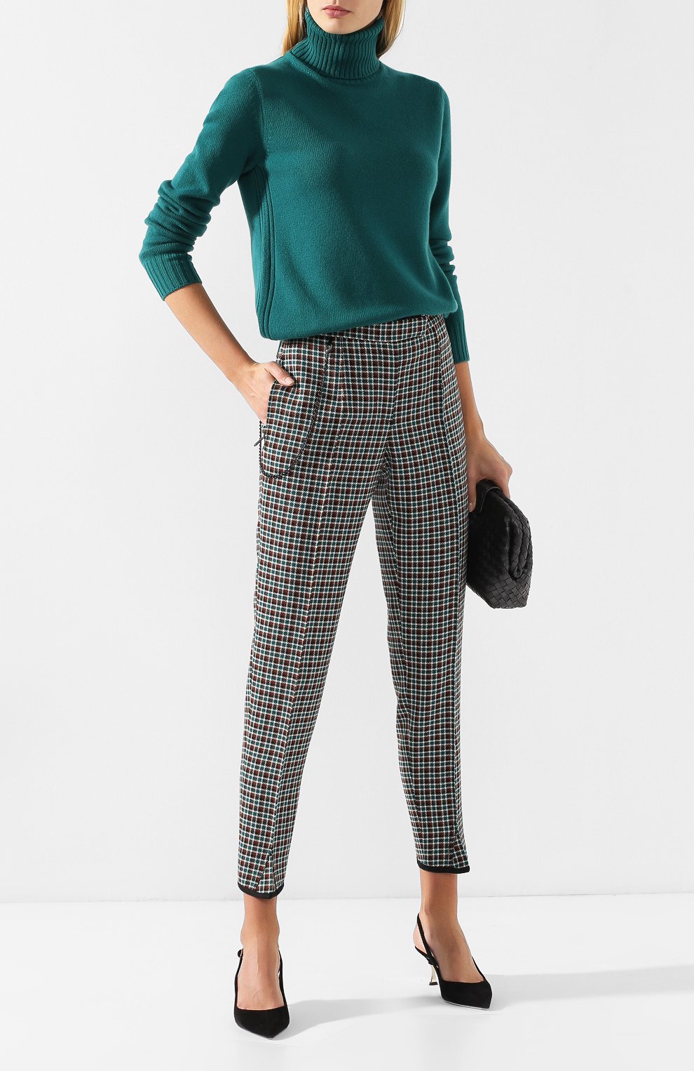 Шерстяные брюки с контрастной отделкой BOTTEGA VENETA, арт. 524281/VERY0, фото 2