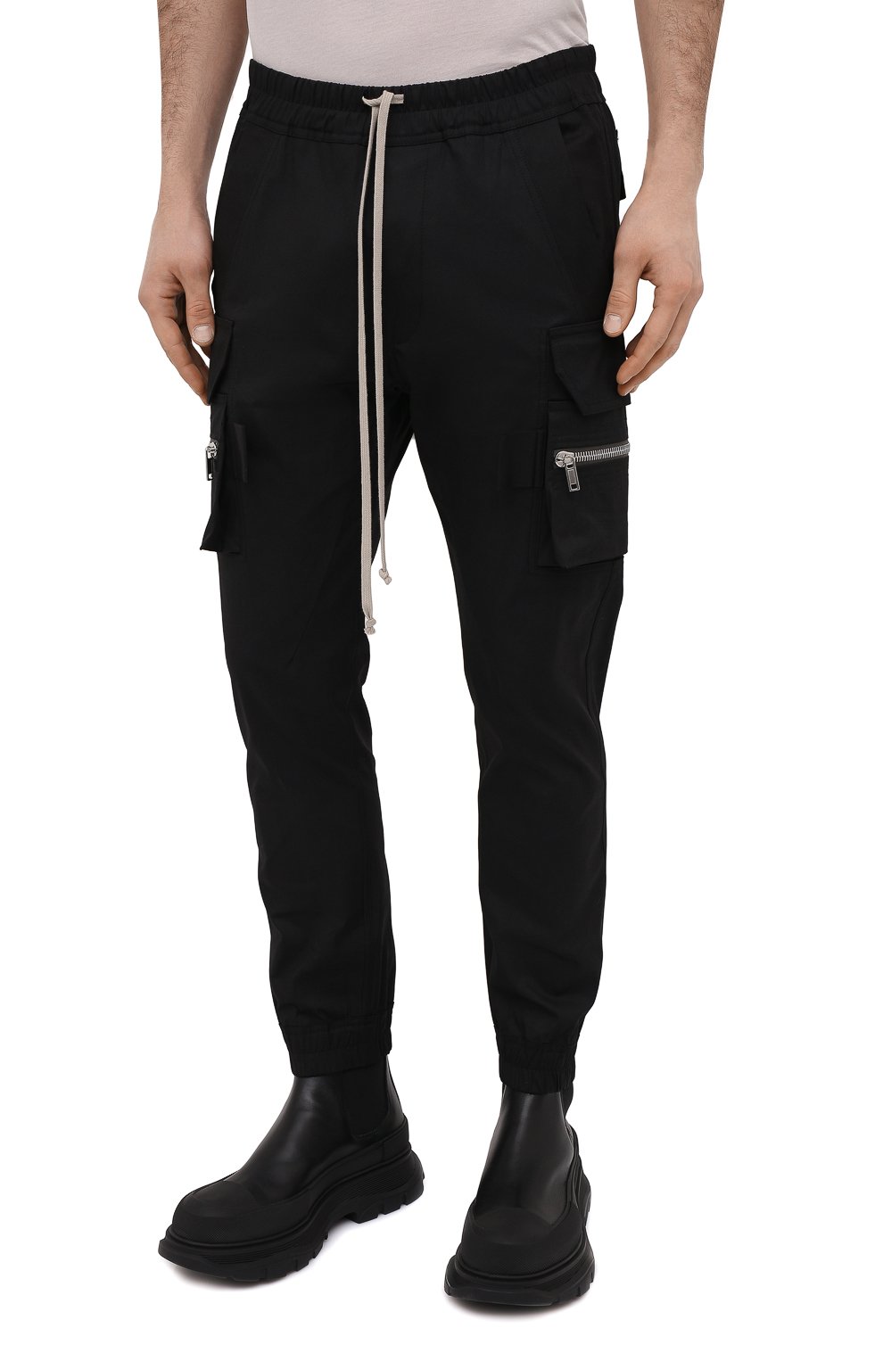 Хлопковые джоггеры RICK OWENS, арт. RU21S6396/TE, фото 3