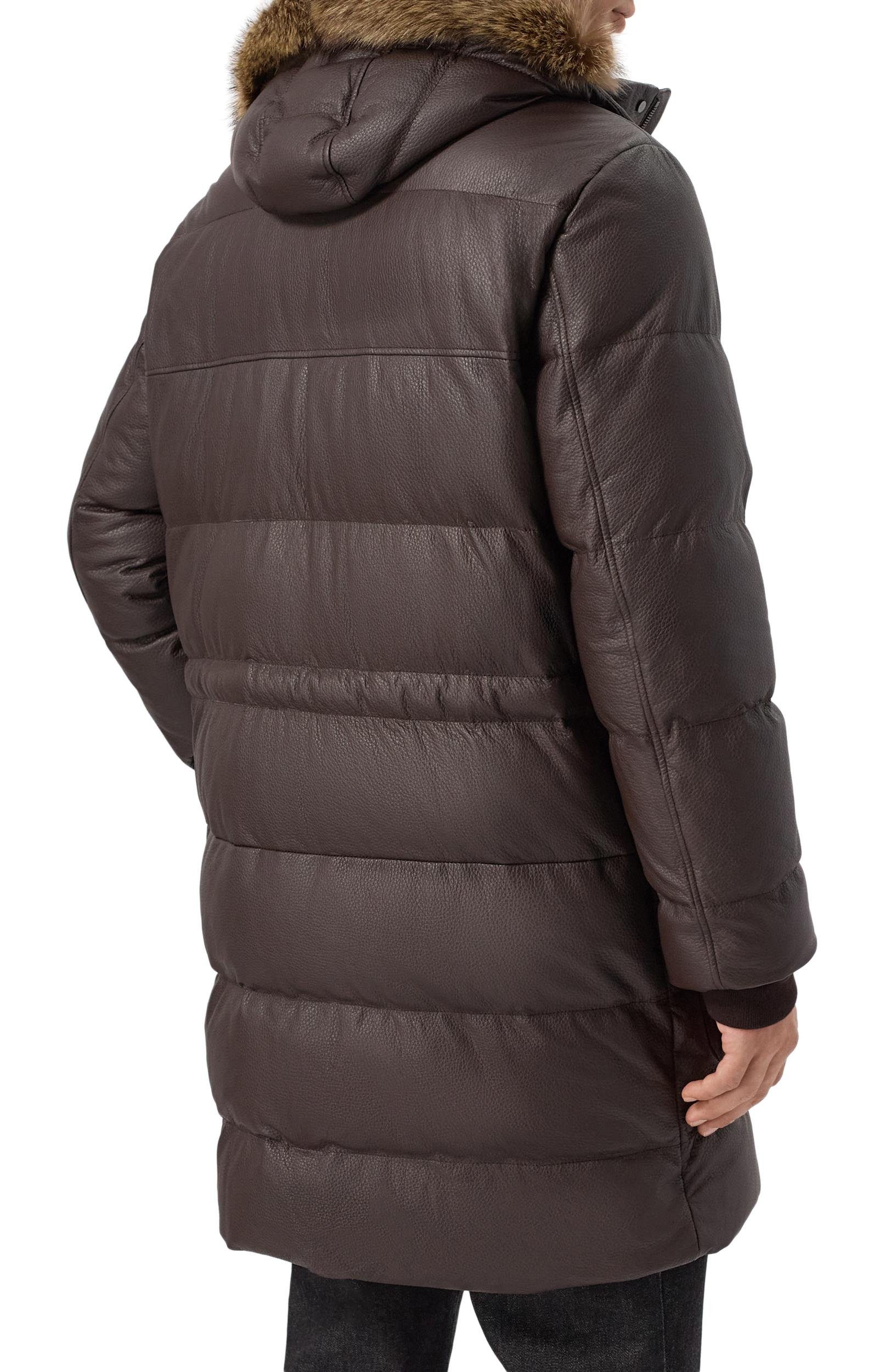 Кожаный пуховик с отделкой из енота STEFANO RICCI, арт. MDJ5300431/5901, фото 4