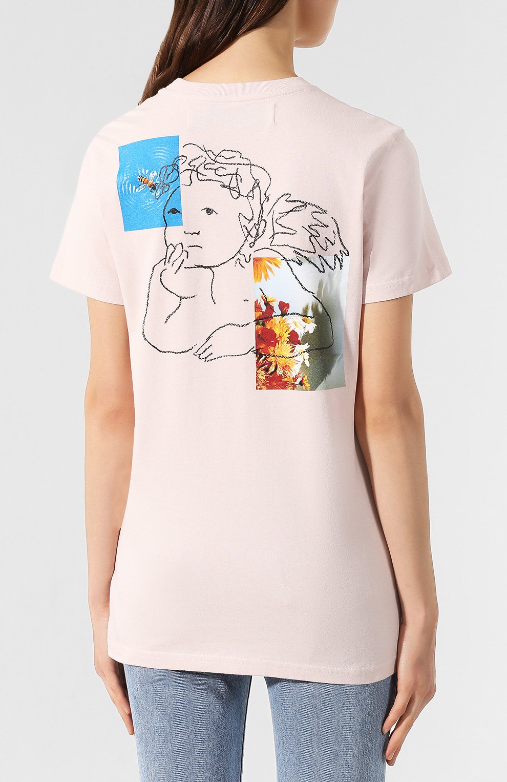 Хлопковая футболка OFF-WHITE сиреневого цвета по цене 20600 руб., арт. 0WAA049E19B070612588, фото 4 Хлопковая футболка OFF-WHITE, арт. 0WAA049E19B070612588, фото 4