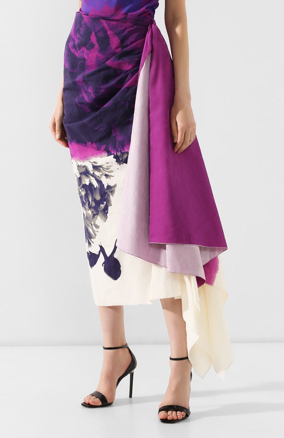 Юбка из смеси хлопка и льна DRIES VAN NOTEN фиолетового цвета по цене 114500 руб., арт. 191-10840-7359, фото 3 Юбка из смеси хлопка и льна DRIES VAN NOTEN, арт. 191-10840-7359, фото 3