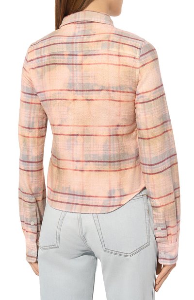 Хлопковая рубашка R13 розового цвета по цене 53950 руб., арт. R13WR311-R409B, фото 4 Хлопковая рубашка R13, арт. R13WR311-R409B, фото 4