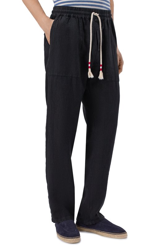 Льняные брюки MC2 Saint Barth CAA0001-01137L/CALAIS Чёрный  CAA0001-01137L/CALAIS Фото 3