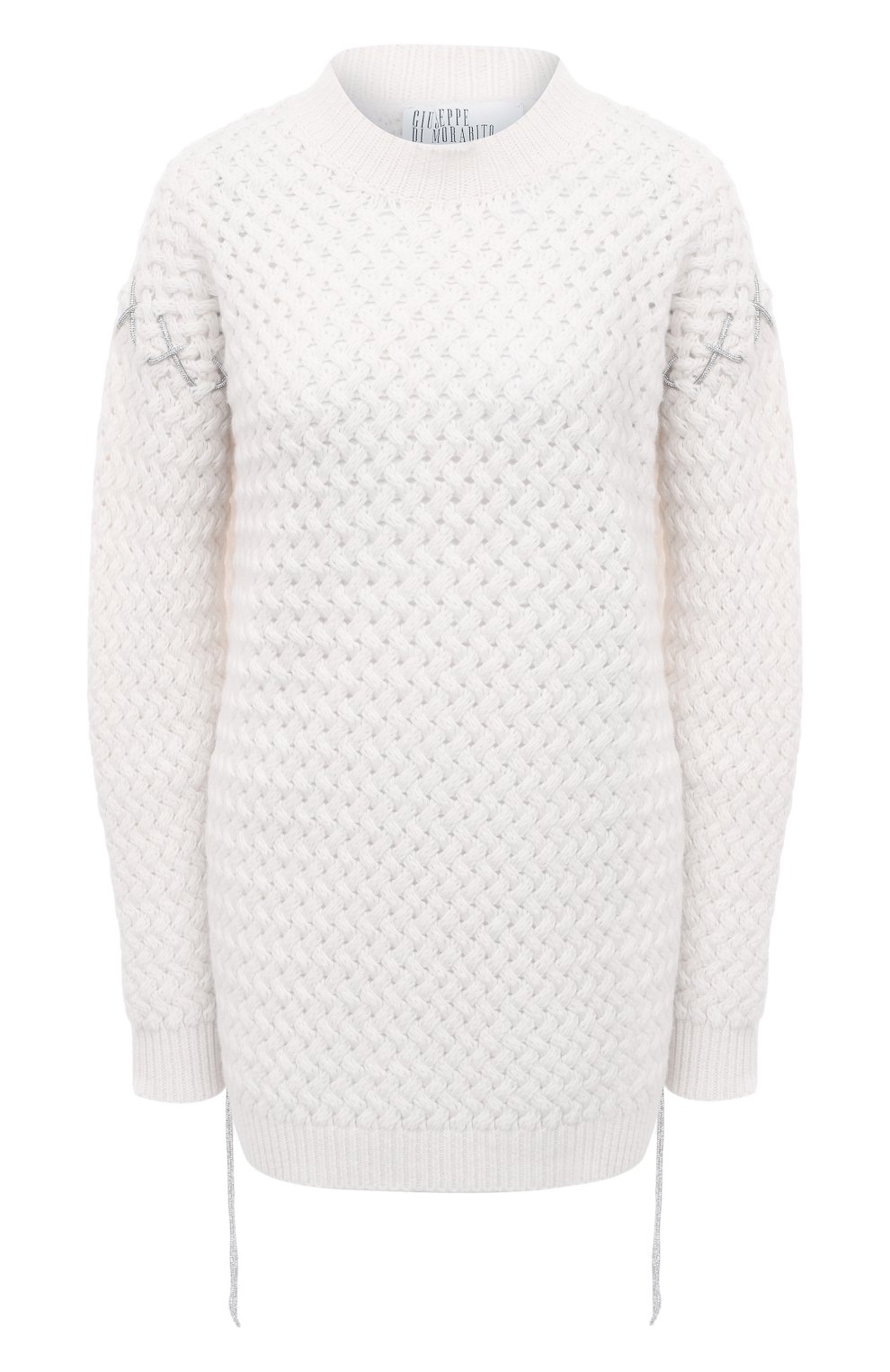 Свитер из шерсти и кашемира GIUSEPPE DI MORABITO белого цвета по цене 89950 руб., арт. PF23250KN-264, фото 1 Свитер из шерсти и кашемира GIUSEPPE DI MORABITO, арт. PF23250KN-264, фото 1