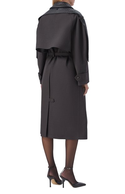 Шерстяное пальто BOTTEGA VENETA темно-серого цвета по цене 1465000 руб., арт. 867604/V4NN0, фото 4 Шерстяное пальто BOTTEGA VENETA, арт. 867604/V4NN0, фото 4