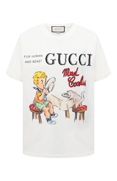 Женская хлопковая футболка GUCCI, арт. 580762/XJCYN