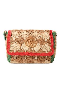 Женская сумка gg marmont GUCCI разноцветного цвета, арт. 574433 9SVDX | Фото 1 (Сумки-технические: Сумки через плечо; Материал сплава: Проставлено; Материал: Растительное волокно; Ремень/цепочка: На ремешке; Драгоценные камни: Проставлено; Размер: small)