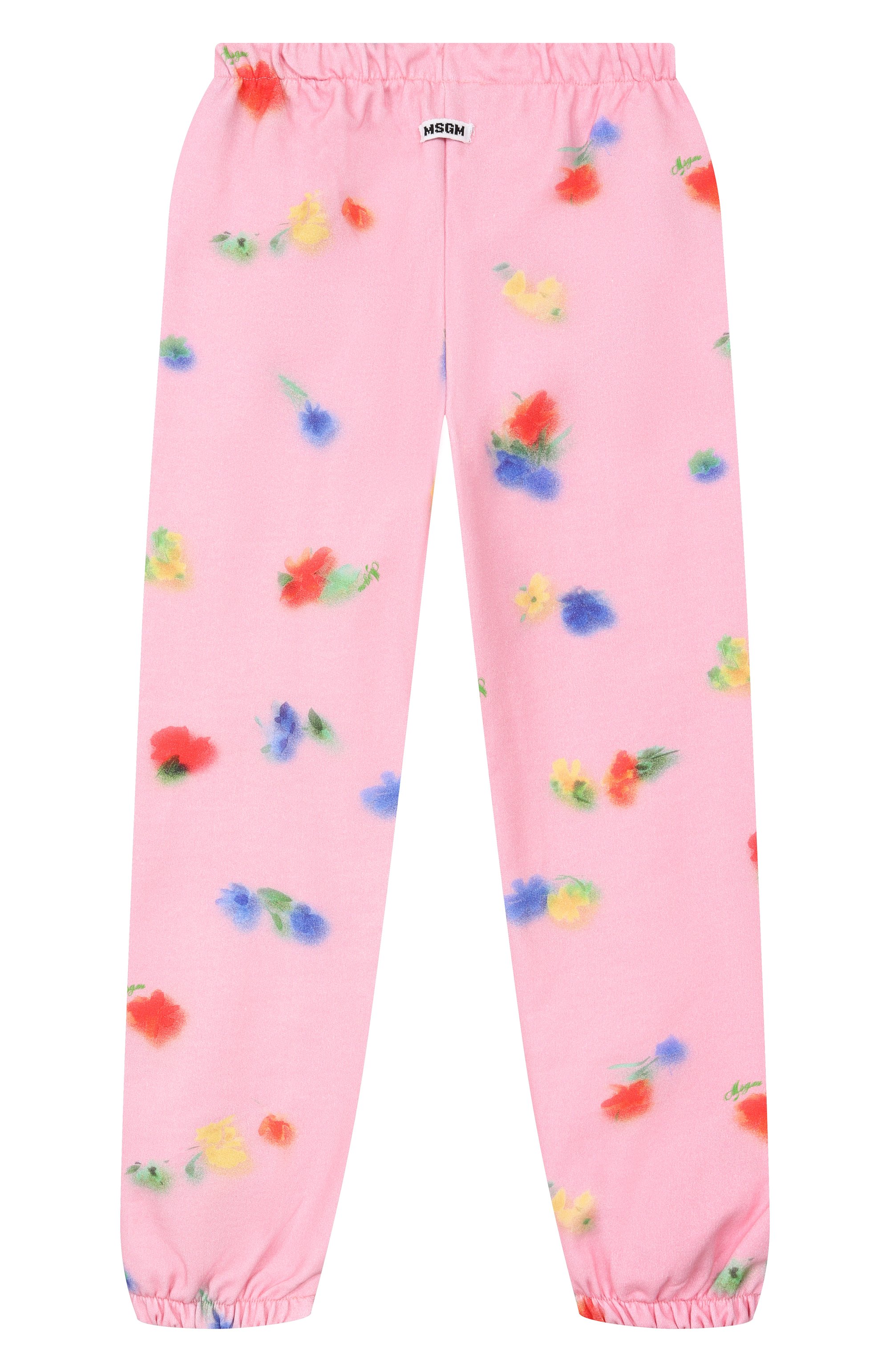 Хлопковые джоггеры MSGM KIDS розового цвета по цене 13200 руб., арт. S6MSJGFP282, фото 2 Хлопковые джоггеры MSGM KIDS, арт. S6MSJGFP282, фото 2
