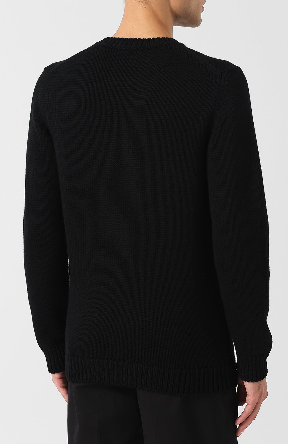 Шерстяной свитер с логотипом бренда FENDI черного цвета по цене 52350 руб., арт. FZZ387 A3M3, фото 4 Шерстяной свитер с логотипом бренда FENDI, арт. FZZ387 A3M3, фото 4