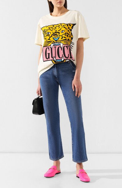 Кожаные сабо princetown GUCCI фуксия цвета по цене 74500 руб., арт. 557730/0ZR60, фото 2 Кожаные сабо princetown GUCCI, арт. 557730/0ZR60, фото 2