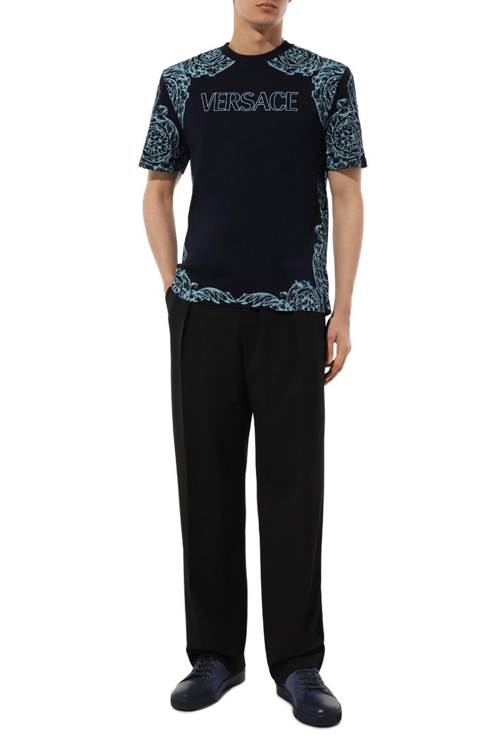 Хлопковая футболка VERSACE, арт. 1013302/1A09868, фото 2