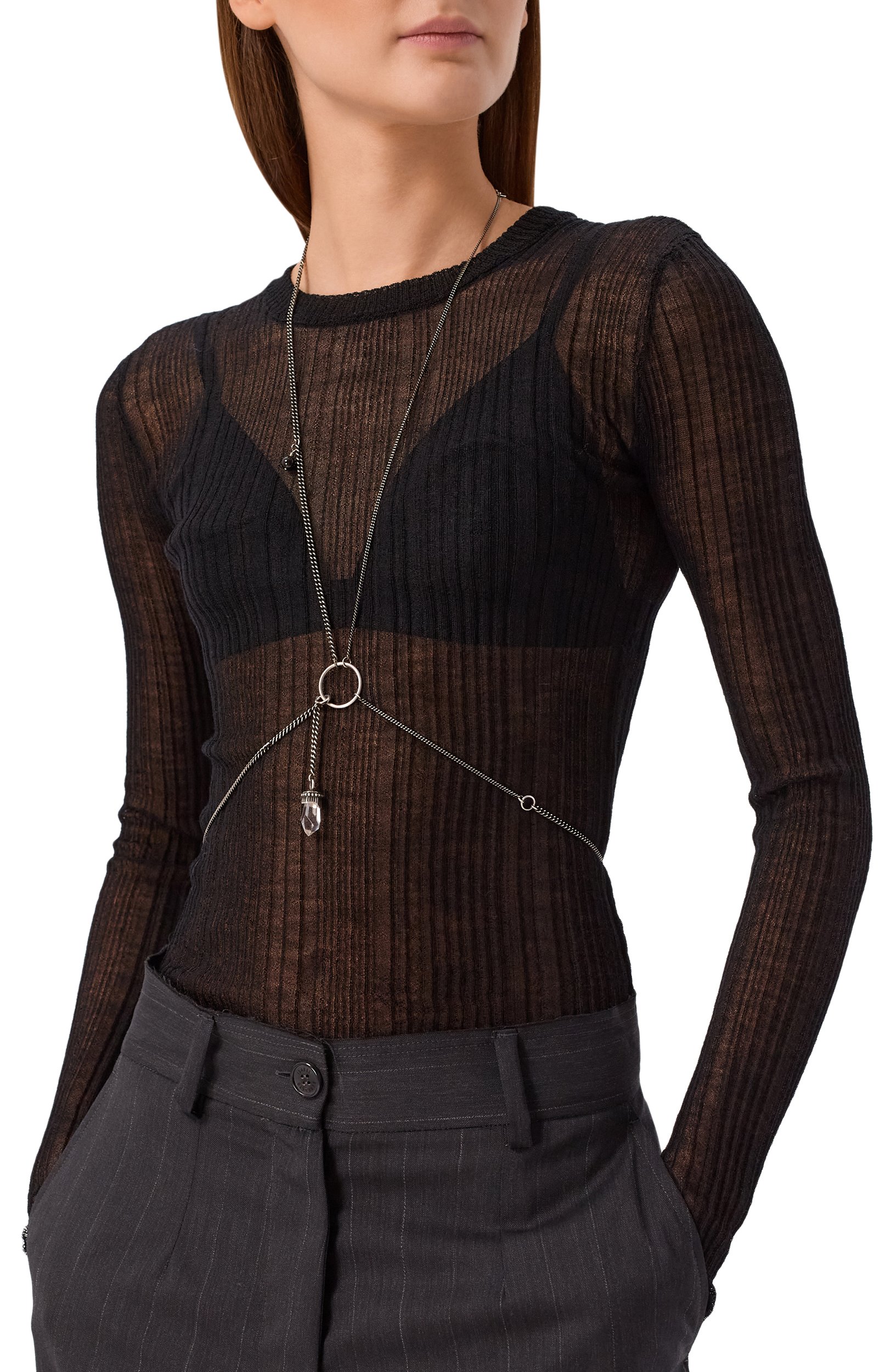 Колье ANN DEMEULEMEESTER серебряного цвета по цене 166000 руб., арт. B0014298/0T018, фото 2 Колье ANN DEMEULEMEESTER, арт. B0014298/0T018, фото 2
