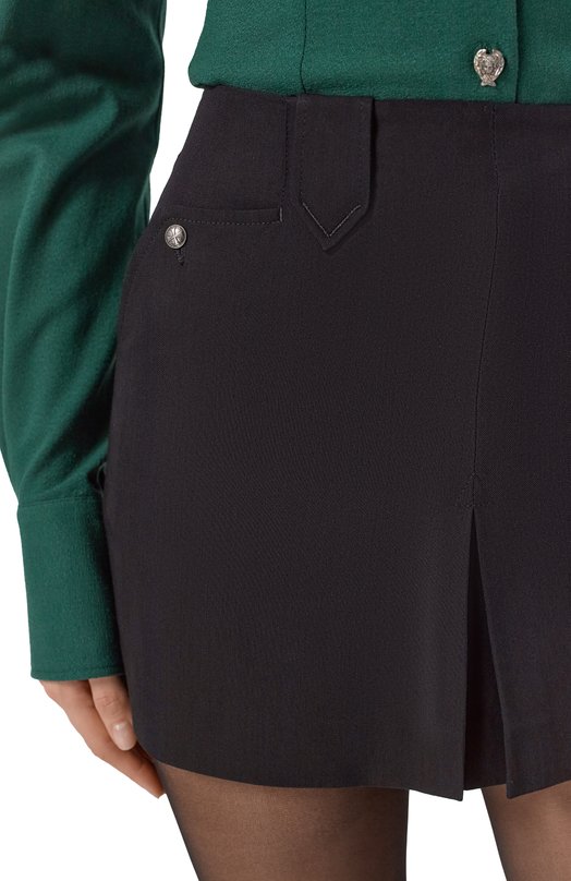 Юбка из вискозы и шерсти Enfants Riches Deprimes 120-576 Чёрный  120-576 Фото 5