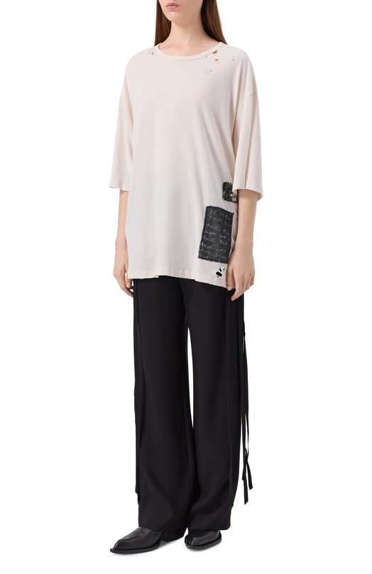 Хлопковая футболка Ann Demeulemeester B0013244/FA637 Белый  B0013244/FA637 Фото 3