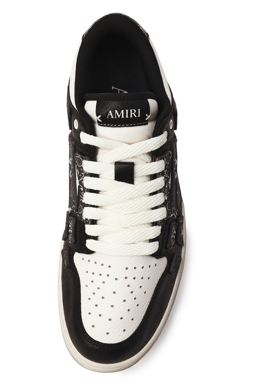 Кожаные кеды Skel-Top Amiri AMF0SR1140 Чёрно-белый  AMF0SR1140 Фото 6