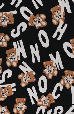 Детское хлопковое платье MOSCHINO черного цвета, арт. HDV0CY/LBBB8/12 | Фото 3 (Материал внешний: Хлопок; Рукава: Короткие; Девочки Кросс-КТ: Платье-одежда; Случай: Повседневный; Драгоценные камни: Проставлено; Материал сплава: Проставлено; Нос: Не проставлено)