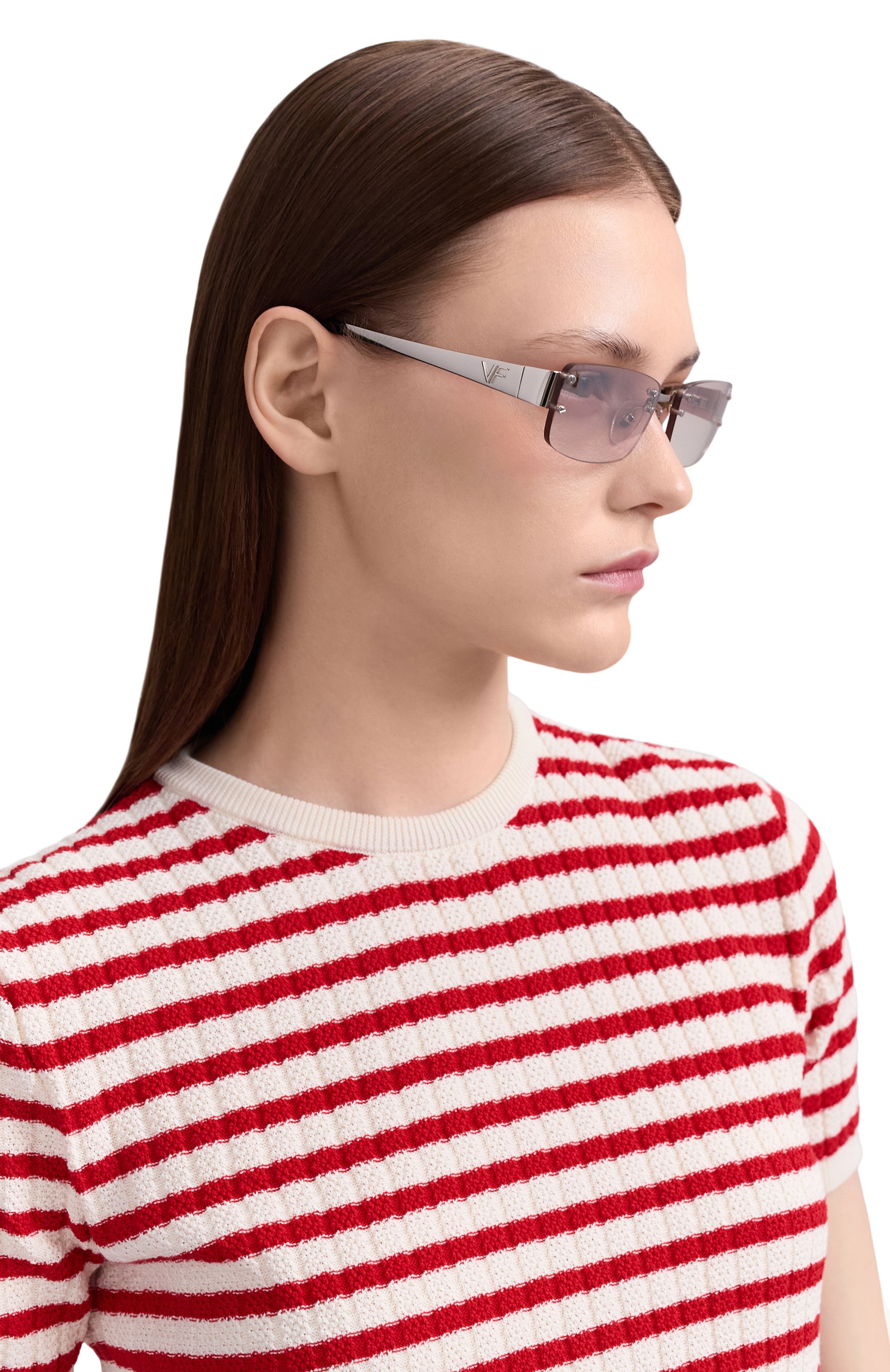 Солнцезащитные очки VINTAGE FRAMES, арт. INFAM0US WHITE G0LD/BR0WN SM0KE, фото 2