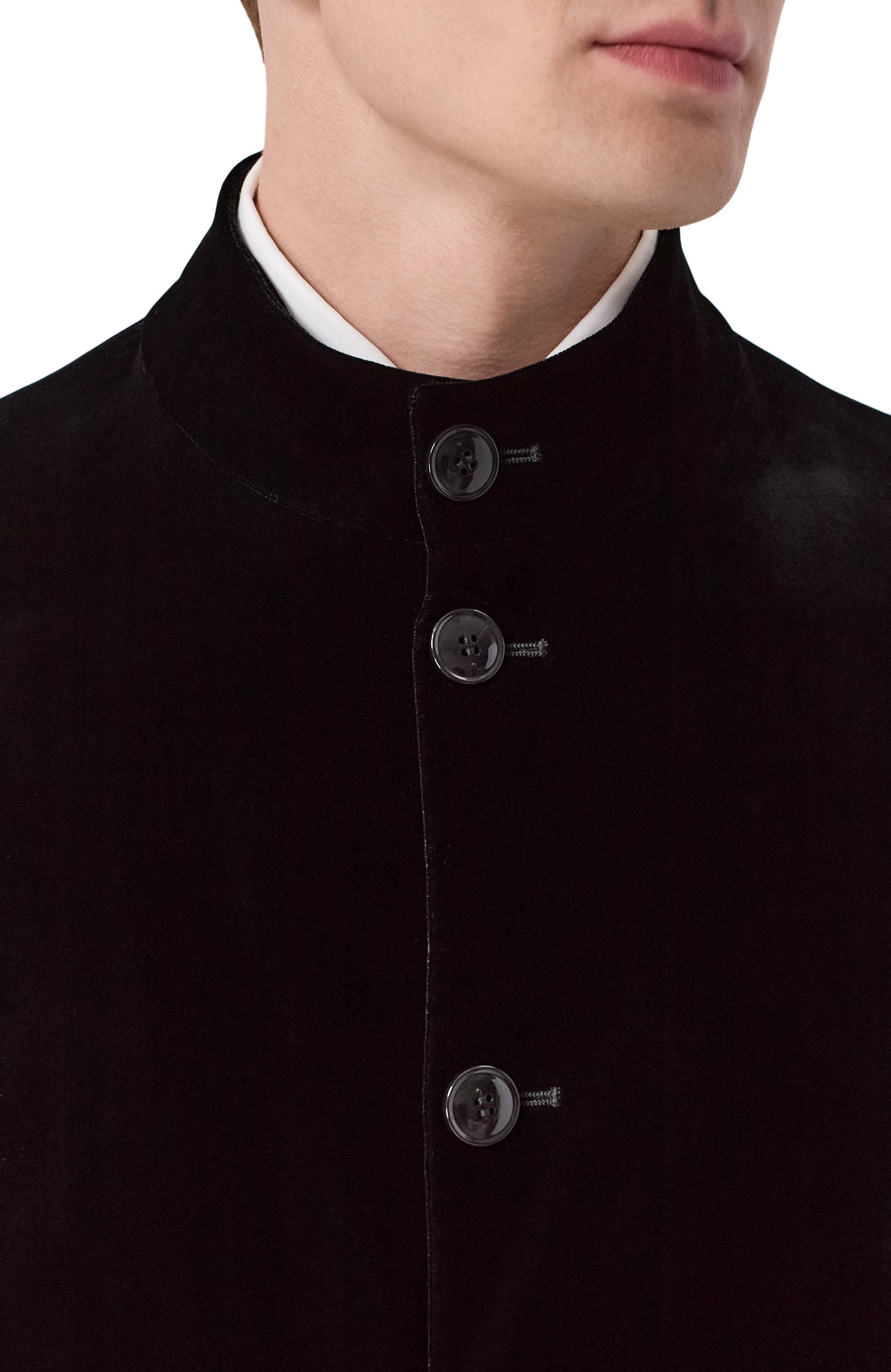 Бархатный пиджак GIORGIO ARMANI черного цвета по цене 297500 руб., арт. GM004677/TE10046, фото 5 Бархатный пиджак GIORGIO ARMANI, арт. GM004677/TE10046, фото 5