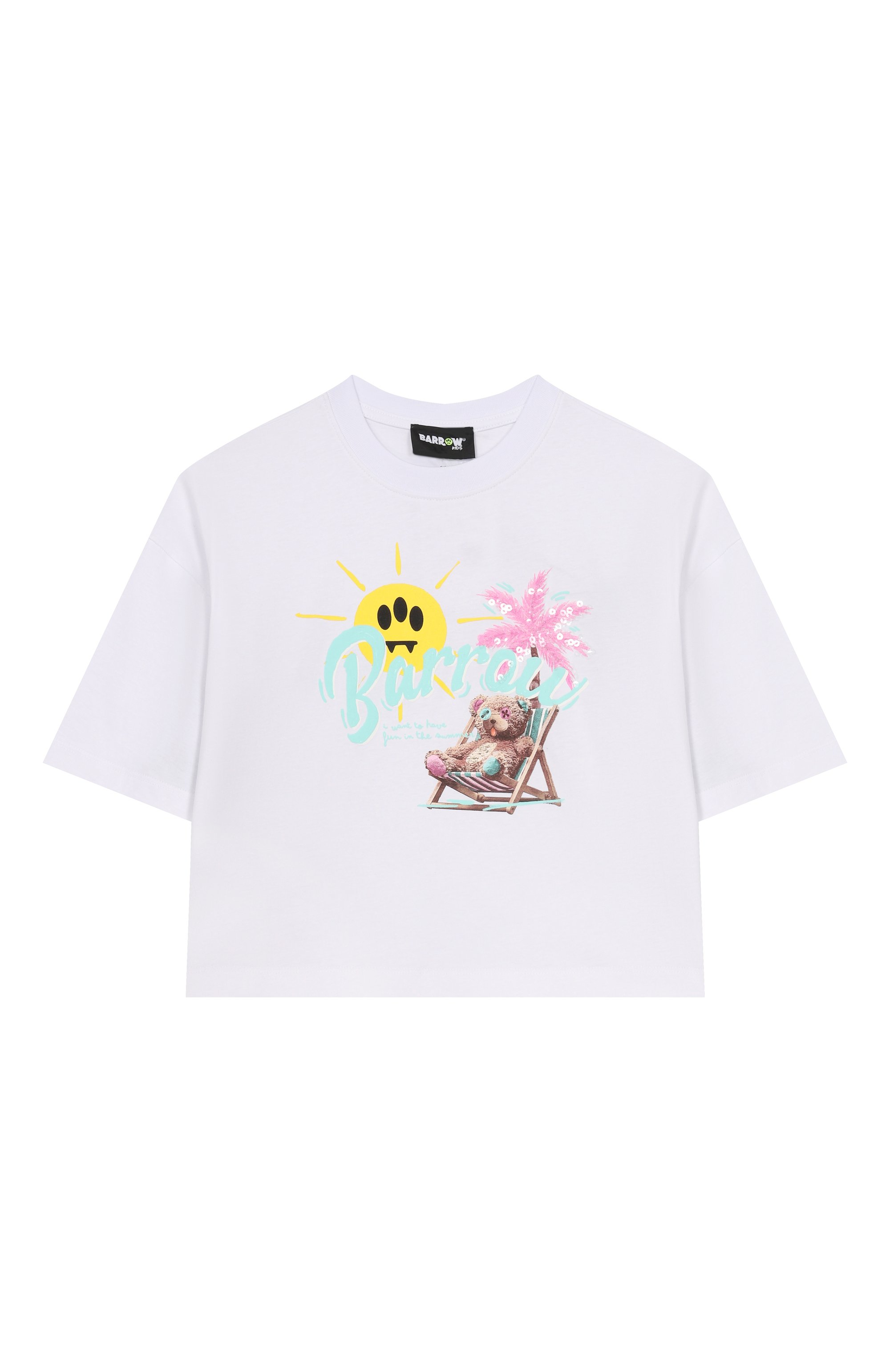 Хлопковая футболка BARROW белого цвета по цене 5620 руб., арт. S6BKJGTH240, фото 1 Хлопковая футболка BARROW, арт. S6BKJGTH240, фото 1