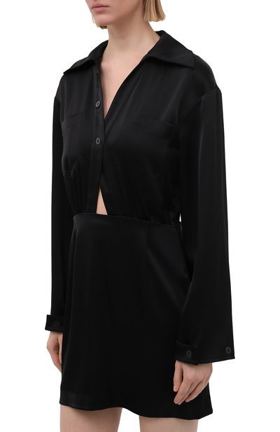 Атласное платье NANUSHKA, арт. ALTAIR_BLACK_SLIP SATIN, фото 3