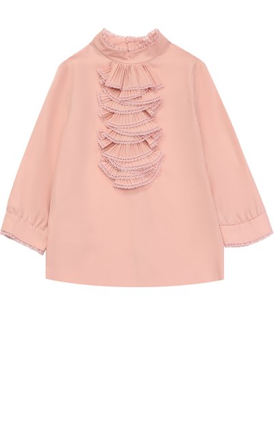 Блуза прямого кроя с воротником стойкой и оборками GUCCI, арт. 448679/ZB333, фото 1