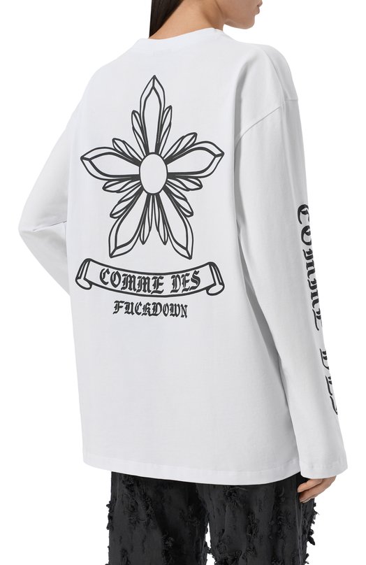 Хлопковый лонгслив Comme des Fuckdown CFABW01675 Белый  CFABW01675 Фото 4
