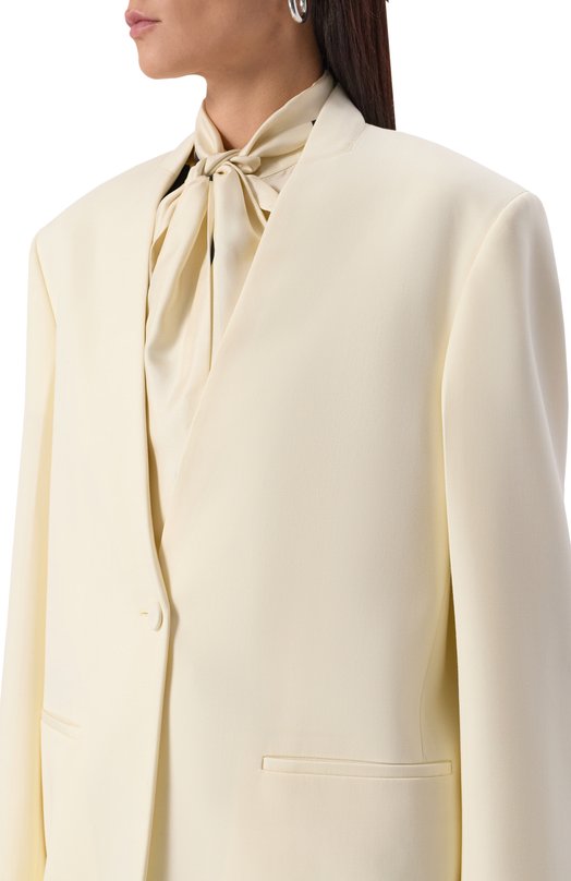 Шерстяной жакет Jil Sander J04BN0108-J40021 Кремовый  J04BN0108-J40021 Фото 5