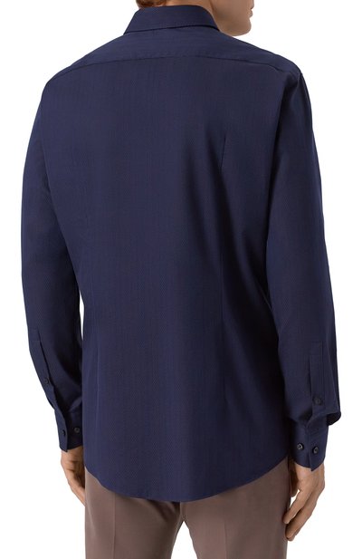 Хлопковая рубашка HUGO темно-синего цвета по цене 12500 руб., арт. 50545013, фото 4 Хлопковая рубашка HUGO, арт. 50545013, фото 4