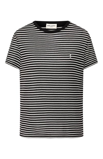 Женская хлопковая футболка SAINT LAURENT, арт. 590370/YBLS2