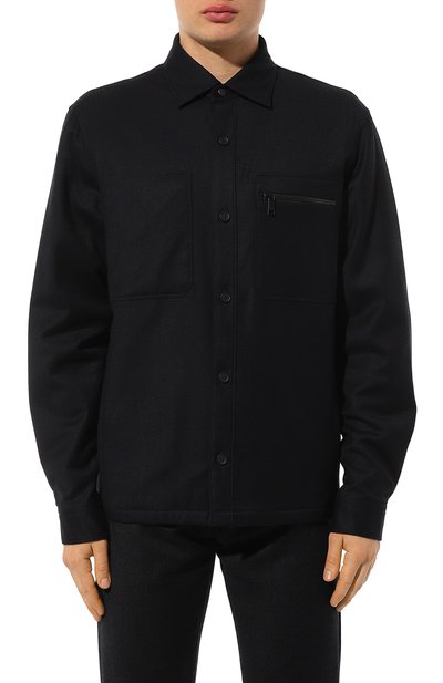 Шерстяная куртка-рубашка ZEGNA темно-синего цвета по цене 87550 руб., арт. UCV01A6/S0TM2, фото 3 Шерстяная куртка-рубашка ZEGNA, арт. UCV01A6/S0TM2, фото 3