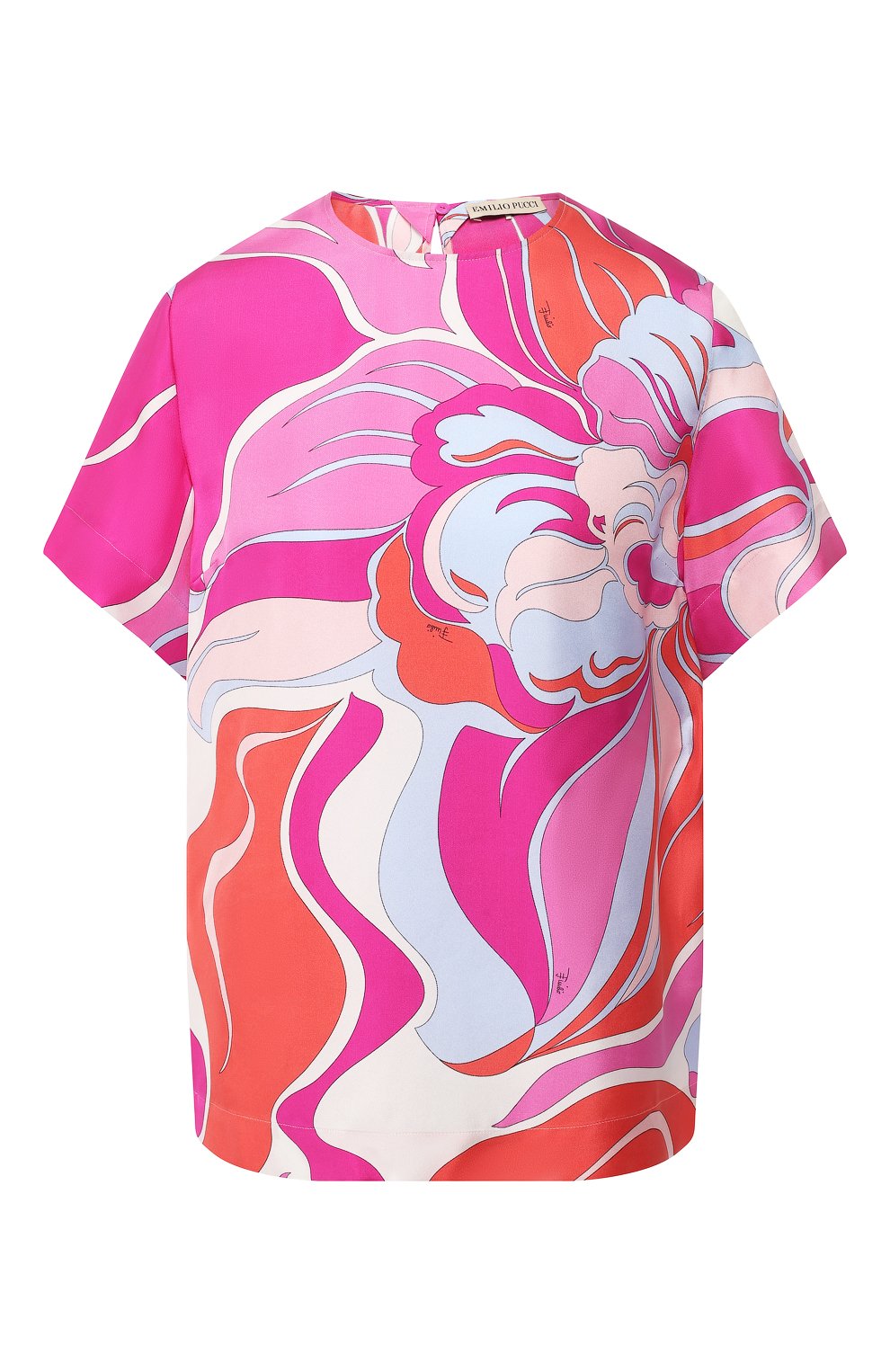 Шелковый топ EMILIO PUCCI фуксия цвета по цене 48250 руб., арт. 9ERM83/9E751, фото 1 Шелковый топ EMILIO PUCCI, арт. 9ERM83/9E751, фото 1