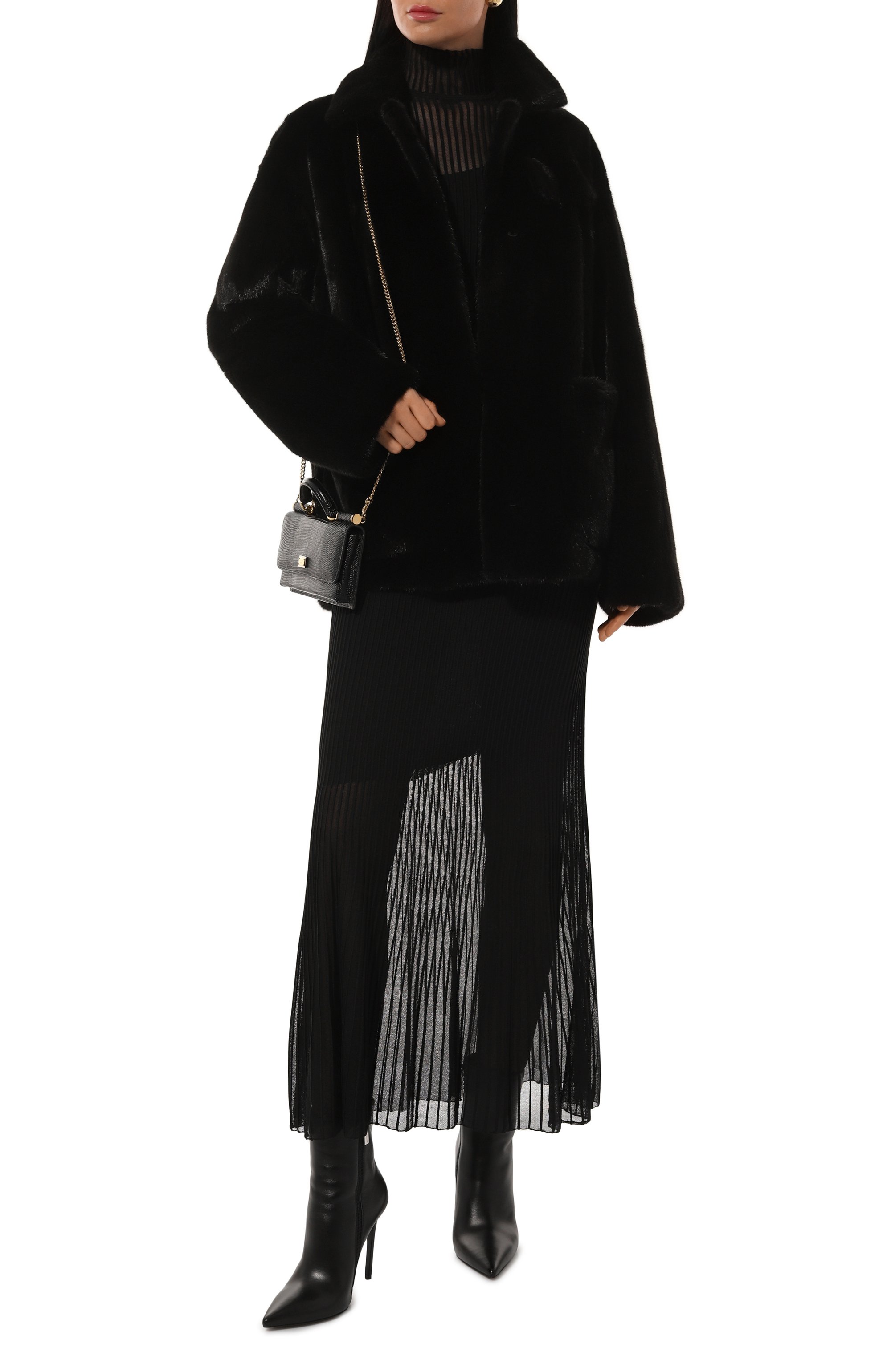 Шуба из норки BONANNA черного цвета по цене 1050000 руб., арт. МШН002Ч, фото 2 Шуба из норки BONANNA, арт. МШН002Ч, фото 2