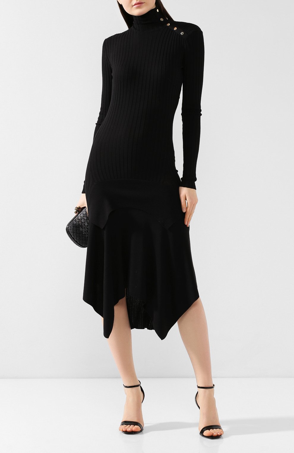 Платье из смеси шерсти и шелка STELLA MCCARTNEY черного цвета по цене 95800 руб., арт. 521167/S1882, фото 2 Платье из смеси шерсти и шелка STELLA MCCARTNEY, арт. 521167/S1882, фото 2