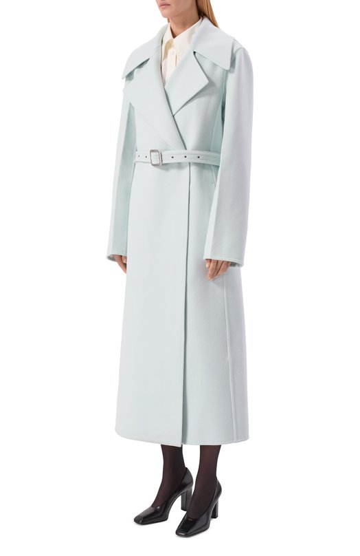 Шерстяное пальто Jil Sander J02AA0188/J40035 Голубой  J02AA0188/J40035 Фото 3