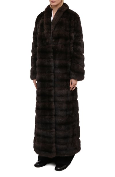 Шуба из меха соболя MANZONI24 коричневого цвета по цене 4135000 руб., арт. 20M816-Z/38-46, фото 3 Шуба из меха соболя MANZONI24, арт. 20M816-Z/38-46, фото 3