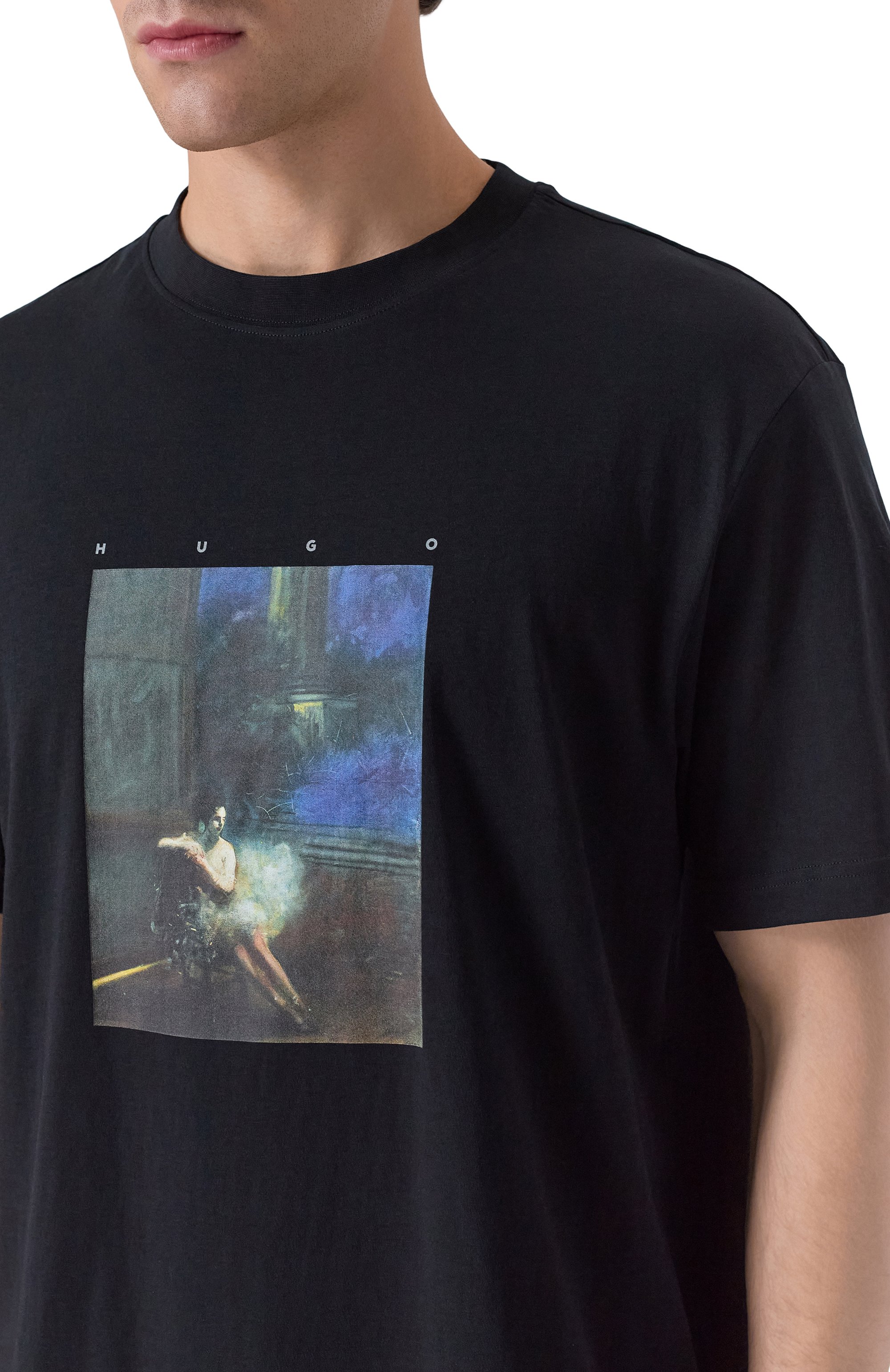 Хлопковая футболка hugo x apoh HUGO черного цвета по цене 6995 руб., арт. 50545995, фото 5 Хлопковая футболка hugo x apoh HUGO, арт. 50545995, фото 5