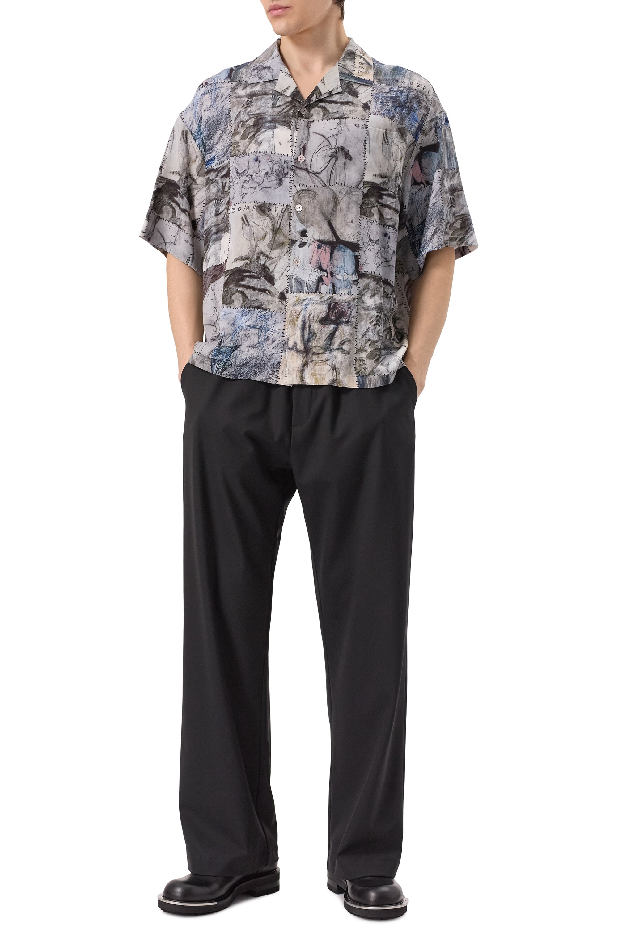 Рубашка из вискозы DOMREBEL, арт. M0NTAGE/CAMP C0LLAR, фото 2