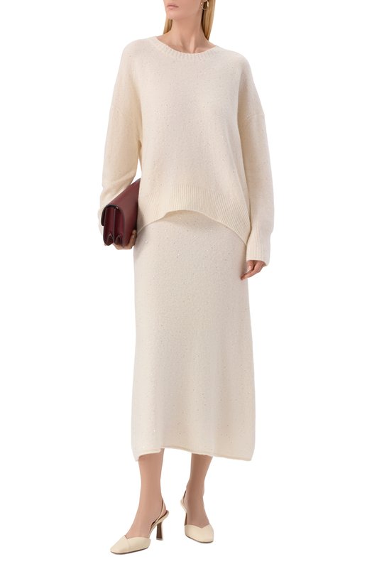 Юбка из кашемира и хлопка Addicted MK015 SEQ-1 Кремовый  MK015 SEQ-1 Фото 2