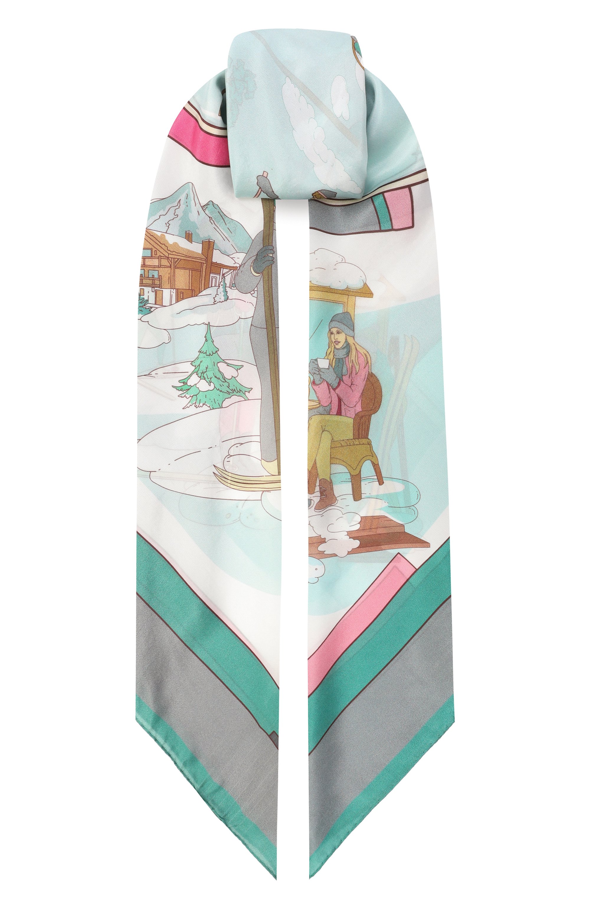 Шелковая шаль на лыжах GOURJI, арт. 91168837/55108, фото 1