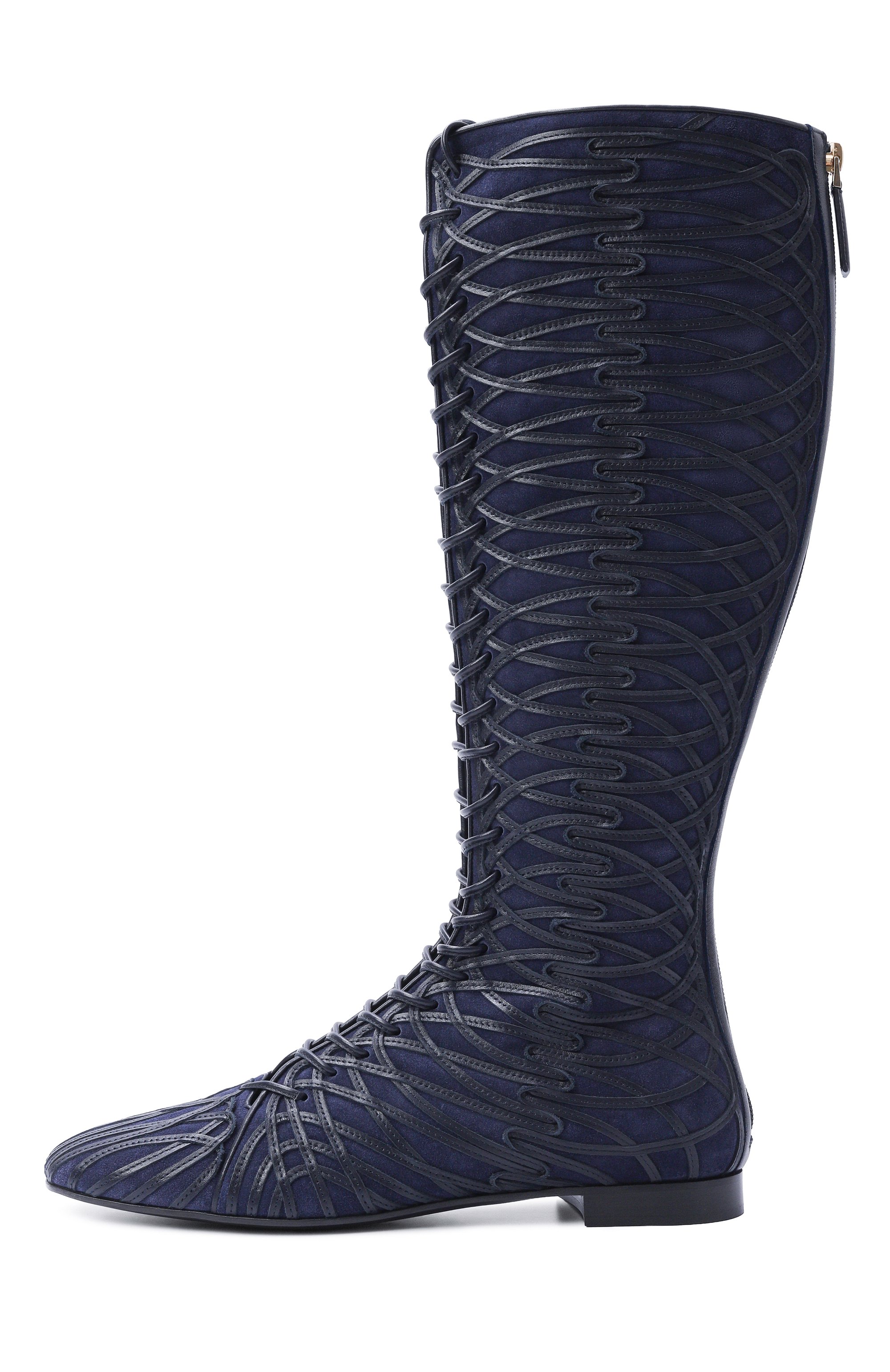 Кожаные сапоги GIORGIO ARMANI темно-синего цвета по цене 258000 руб., арт. GW003926/AF28723, фото 4 Кожаные сапоги GIORGIO ARMANI, арт. GW003926/AF28723, фото 4