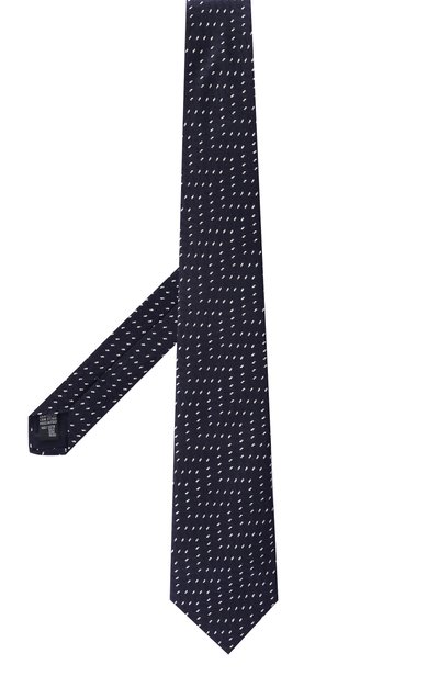 Шелковый галстук GIORGIO ARMANI темно-синего цвета по цене 26450 руб., арт. GM000800/TE22443, фото 3 Шелковый галстук GIORGIO ARMANI, арт. GM000800/TE22443, фото 3
