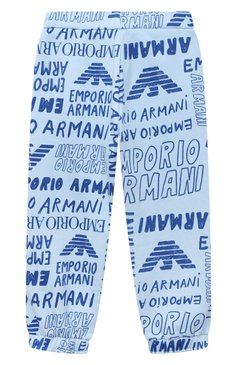 Детские хлопковые джоггеры EMPORIO ARMANI голубого цвета, арт. 3R4PJ7/4J5TZ | Фото 2 (Региональные ограничения белый список (Axapta Mercury): Не проставлено; Материал сплава: Проставлено; Нос: Не проставлено; Материал внешний: Хлопок; Мальчики Кросс-КТ: Джоггеры-одежда)