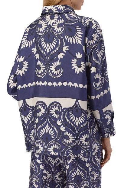 Шелковая рубашка WEEKEND MAX MARA синего цвета по цене 43450 руб., арт. WKDLASTRA, фото 4 Шелковая рубашка WEEKEND MAX MARA, арт. WKDLASTRA, фото 4