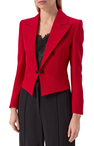 Шерстяной жакет VALENTINO красного цвета по цене 414500 руб., арт. 8B3CE585/97W, фото 3 Шерстяной жакет VALENTINO, арт. 8B3CE585/97W, фото 3